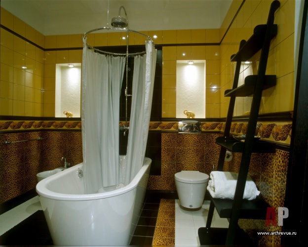 Фото интерьера санузла квартиры в стиле ар-деко