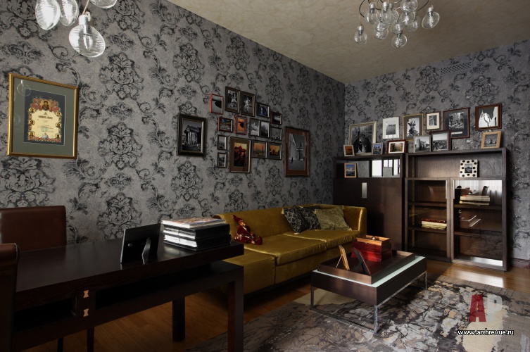 Фото интерьера кабинета квартиры в стиле фьюжн