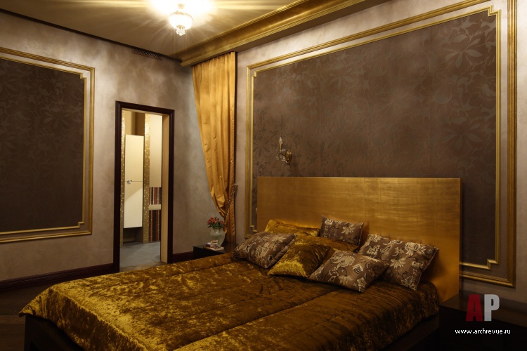 Фото интерьера спальни квартиры в стиле фьюжн