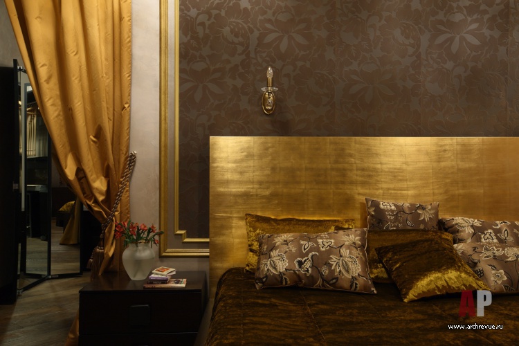 Фото интерьера спальни квартиры в стиле фьюжн