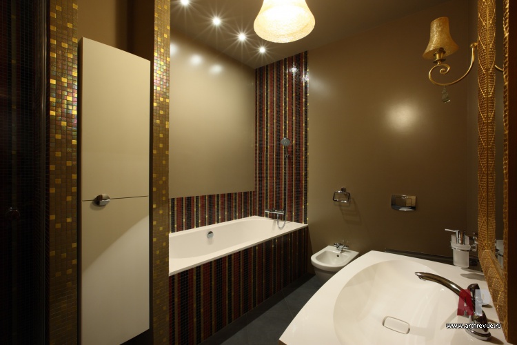 Фото интерьера санузла квартиры в стиле фьюжн