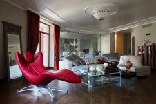 Фото интерьера гостиной квартиры в стиле фьюжн