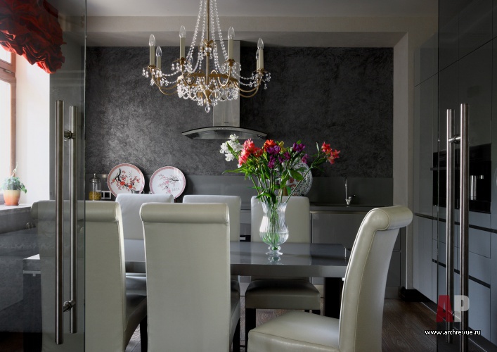 Фото интерьера кухни квартиры в стиле фьюжн