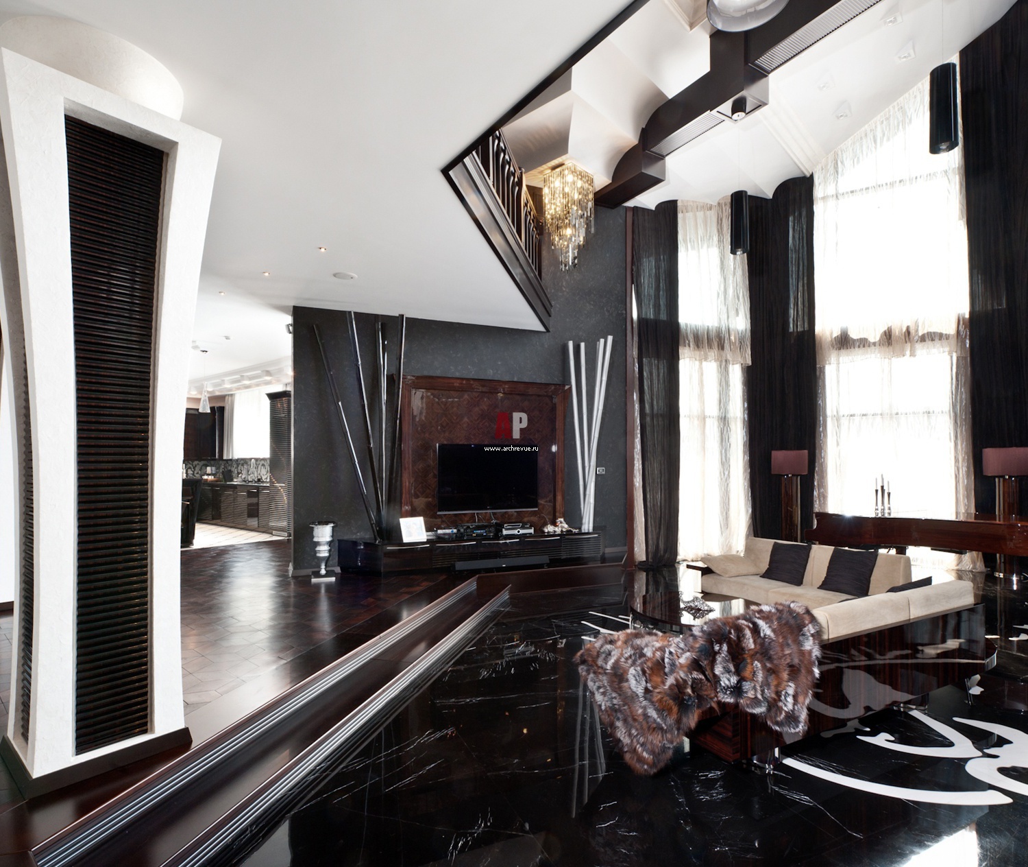 Фото интерьера домашнего кинотеатра дома в стиле ар-деко