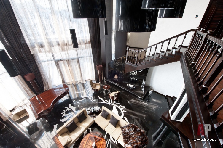Фото интерьера гостиной дома в стиле ар-деко