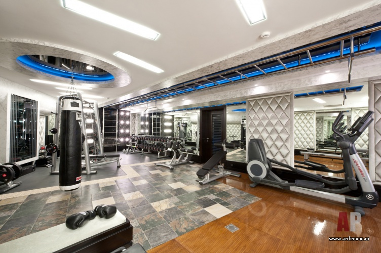 Фото интерьера спортзала дома в стиле ар-деко