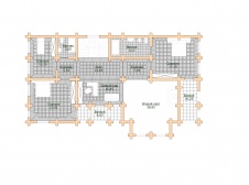Планировка 2 этажа небольшого таунхауса. Общая площадь - 200 кв. м.