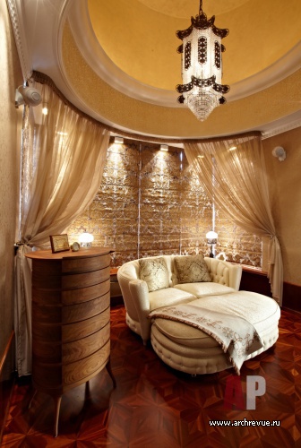 Фото интерьера зоны отдыха квартиры в восточном стиле