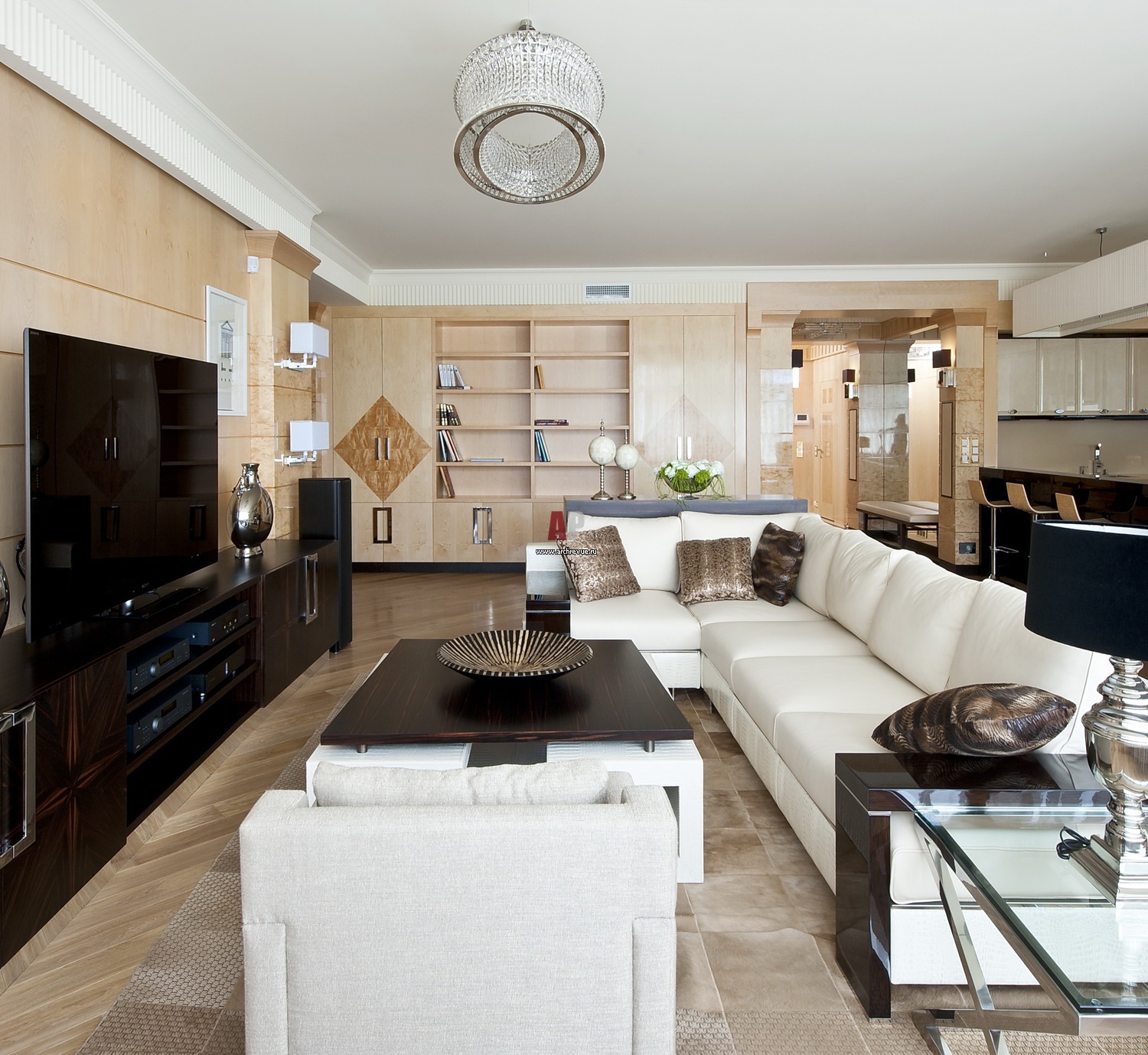 Фото интерьера домашнего кинотеатра квартиры в стиле ар-деко