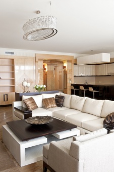 Фото интерьера гостиной квартиры в стиле ар-деко