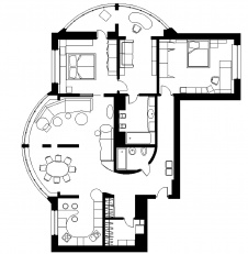 План квартиры-трансформера 160 кв. м.