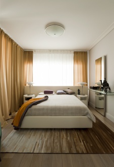 Фото интерьера спальни квартиры в стиле фьюжн