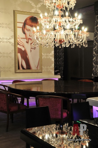 Фото интерьера зала ресторана в стиле гламур