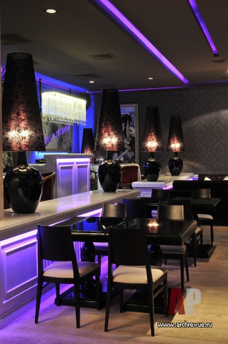 Фото интерьера зала ресторана в стиле гламур
