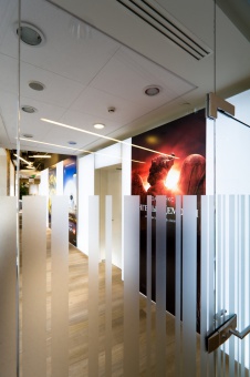 Фото интерьера холла зоны офиса в стиле фьюжн