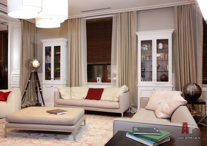 Фото интерьера гостиной квартиры в стиле фьюжн