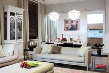 Фото интерьера гостиной квартиры в стиле фьюжн