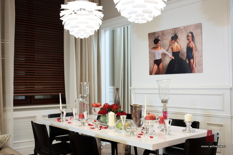 Фото интерьера столовой квартиры в стиле фьюжн