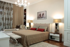 Фото интерьера спальни квартиры в стиле фьюжн
