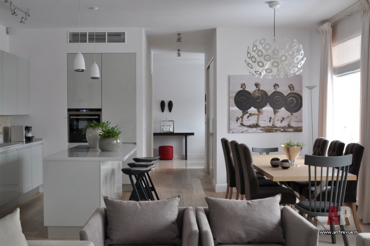 Фото интерьера столовой квартиры в стиле фьюжн