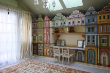 Фото интерьера детской деревянного дома в стиле кантри
