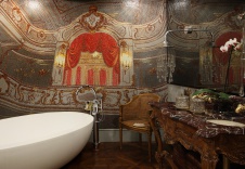 Фото интерьера санузла квартиры в стиле эклектика