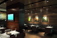 Фото интерьера лаунжа ресторана в стиле фьюжн