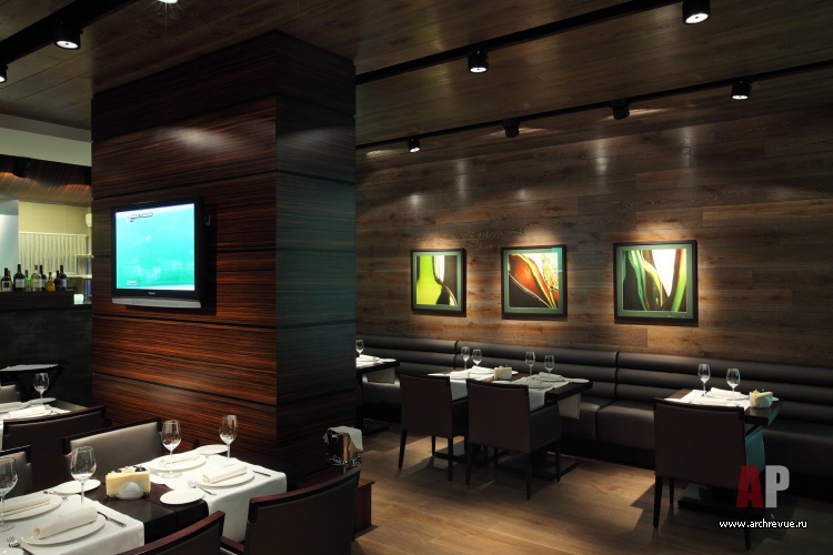 Фото интерьера лаунжа ресторана в стиле фьюжн
