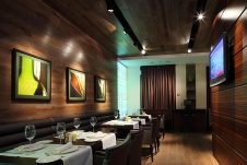 Фото интерьера зала ресторана в стиле фьюжн