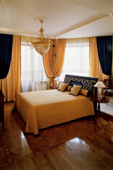 Фото интерьера спальни квартиры в стиле фьюжн