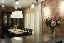 Фото интерьера столовой квартиры в стиле фьюжн