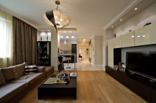 Фото интерьера гостиной квартиры в стиле фьюжн