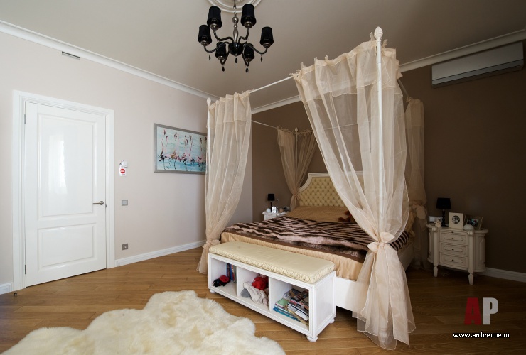 Фото интерьера спальни квартиры в стиле фьюжн