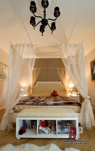 Фото интерьера спальни квартиры в стиле фьюжн