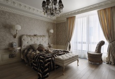 Фото интерьера спальни квартиры в современном классическом стиле
