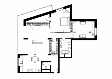 Планировка 3-х комнатной квартиры 158 кв. м с панорамной лоджией.