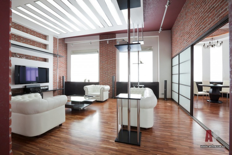 Фото интерьера гостиной квартиры для холостяка