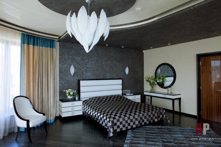 Фото интерьера спальни дома в стиле ар-деко