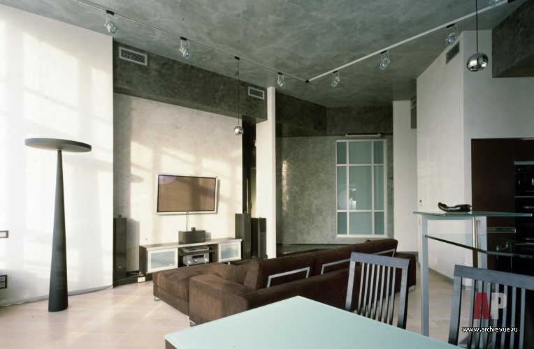Фото интерьера гостиной квартиры в минимализме