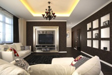 Фото интерьера гостиной квартиры в стиле фьюжн