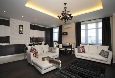 Фото интерьера гостиной квартиры в стиле фьюжн