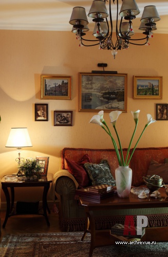 Фото интерьера гостиной небольшой квартиры в стиле кантри