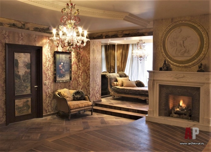 Фото интерьера спальни квартиры в имперском стиле