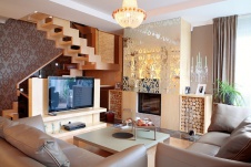 Фото интерьера гостиной таунхуса в эко стиле