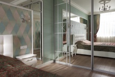 Фото интерьера спальни небольшой квартиры в стиле фьюжн