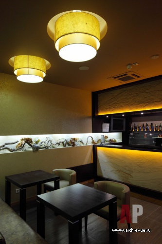 Фото интерьера бара ресторана в стиле фьюжн