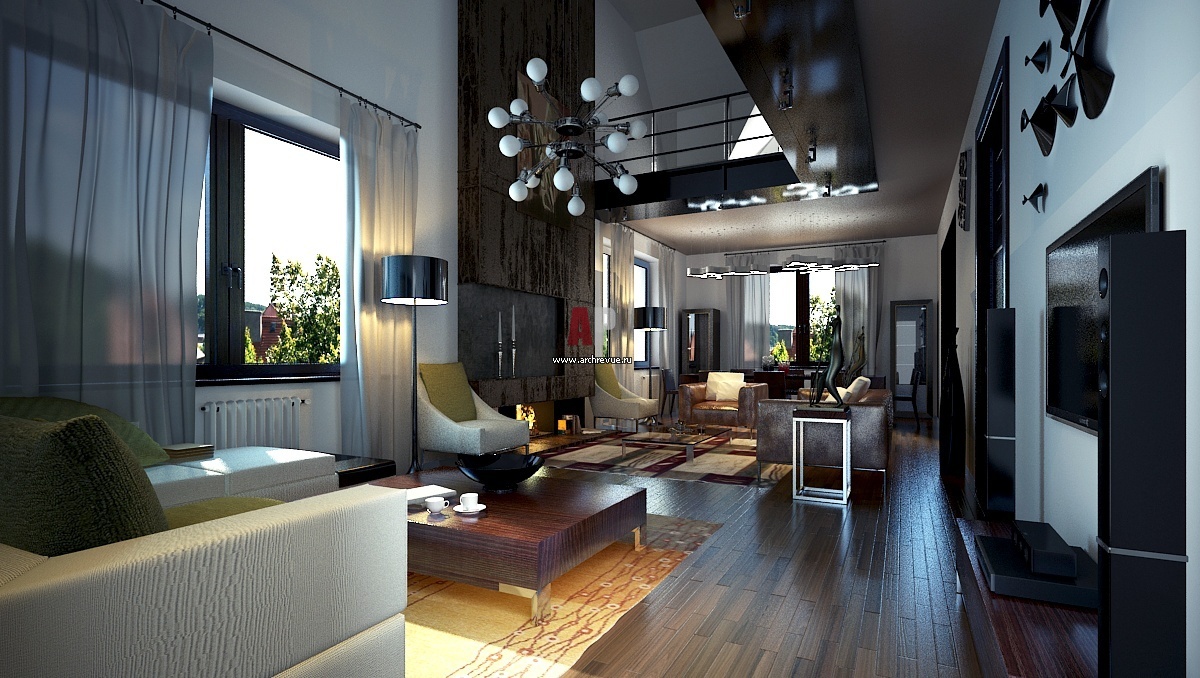 Современный стиль в интерьере. Двухуровневый лофт 60 кв м. Дизайн квартиры студии. Красивая студия. Однокомнатный дом.