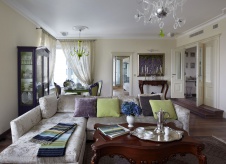 Фото интерьера гостиной квартиры в стиле неоклассика