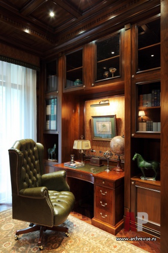 Фото интерьера библиотеки квартиры в стиле модерн