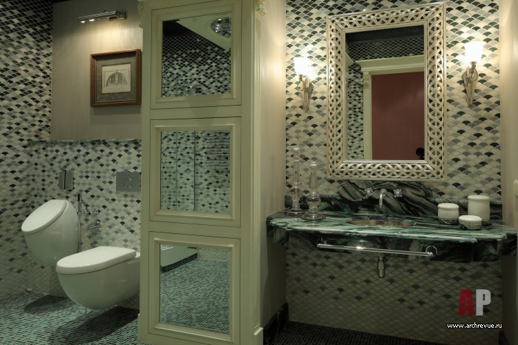 Фото интерьера гостевого санузла квартиры в стиле модерн